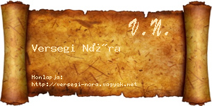Versegi Nóra névjegykártya